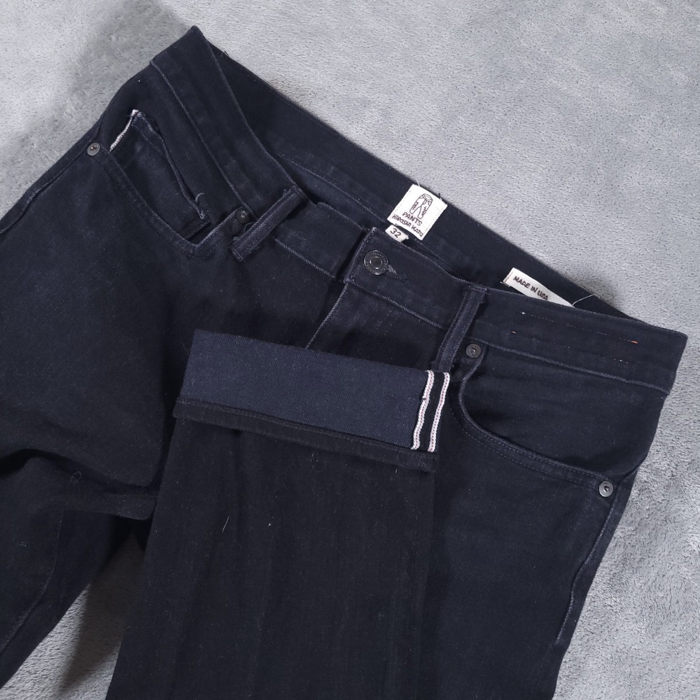 Kato By Hiroshi Jeans Size 32 The Pen Slim Black Raw 10.5 Oz Selvedge Denim
